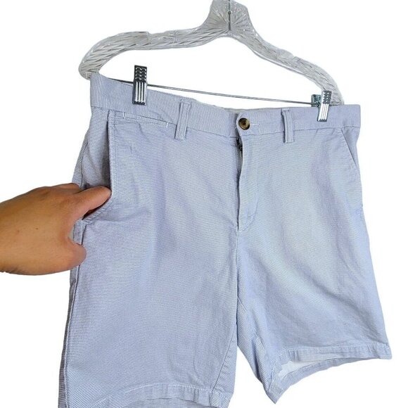 Old Navy Men's Ultimate Slim Micro-Stripe Chino Shorts Mini Blue Size 34 - Picture 5 of 8